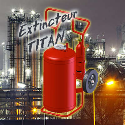 Extincteur sur roues - Extincteur Titan 70 litres à eau pulvérisée + additif - Sécurishop, la boutique des achats et vente en ligne ! Les prix les plus bas du Web !