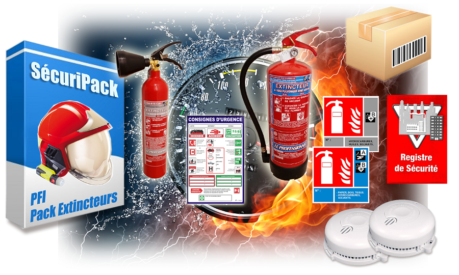 Pack extincteurs PRO - Pack extincteur - SécuriPack - Pack de conformité extincteurs - achat extincteurs - protection incendie