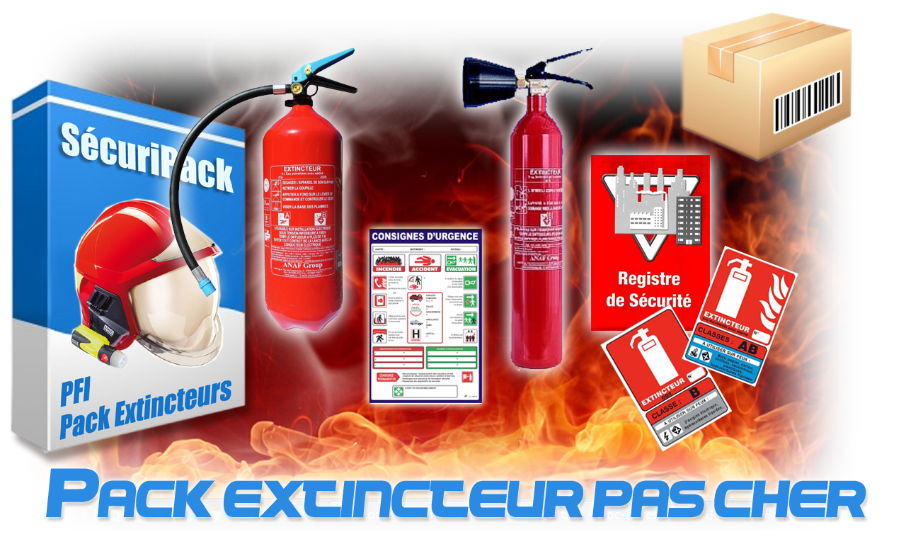 Pack extincteurs ECO - Pack extincteur ECO - SécuriPack Ecopack- Pack de conformité extincteurs Pas cher - achat extincteurs Pas cher - protection incendie Pas cher
